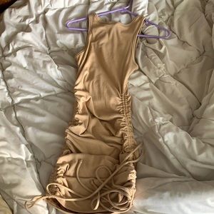 Windsor Nude Drawstring Mini/Midi dress with no sleeves